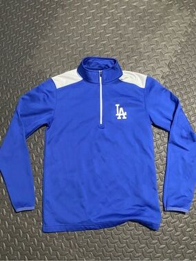 Los Angeles Dodgers Blue 1/4 Zip Pullover with White Shoulder Panels